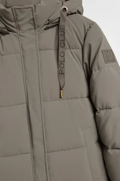 Polo Club Vestes*Manteau Roma couleur avec capuche amovible et détails Taupe