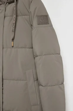 Polo Club Vestes*Manteau Roma couleur avec capuche amovible et détails Taupe