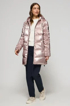 Polo Club Vestes*Manteau métallisé Catele avec capuche fixe et détails Rose