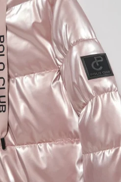 Polo Club Vestes*Manteau métallisé Catele avec capuche fixe et détails Rose
