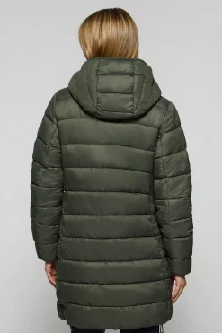 Polo Club Vestes*Manteau ultralight vert Cecilia à capuche amovible et broderie PC Vert forêt