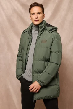Polo Club Vestes*Manteau vert Staten à capuche amovible et détails Kaki