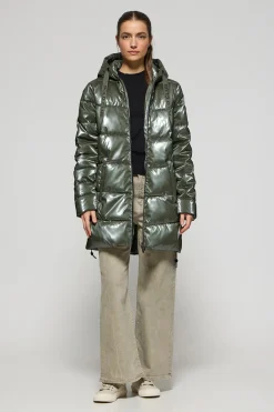 Polo Club Vestes*Manteau métallisé Catele avec capuche fixe et détails Vert