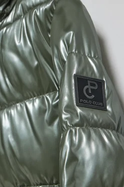 Polo Club Vestes*Manteau métallisé Catele avec capuche fixe et détails Vert