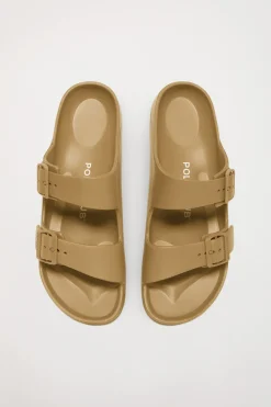 Polo Club Chaussures*Nu-pieds bio pour femme à boucles Camel