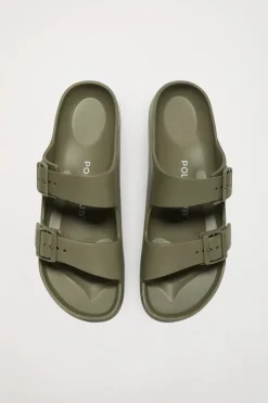 Polo Club Chaussures*Nu-pieds bio pour femme à boucles Kaki