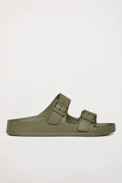 Polo Club Chaussures*Nu-pieds bio pour femme à boucles Kaki