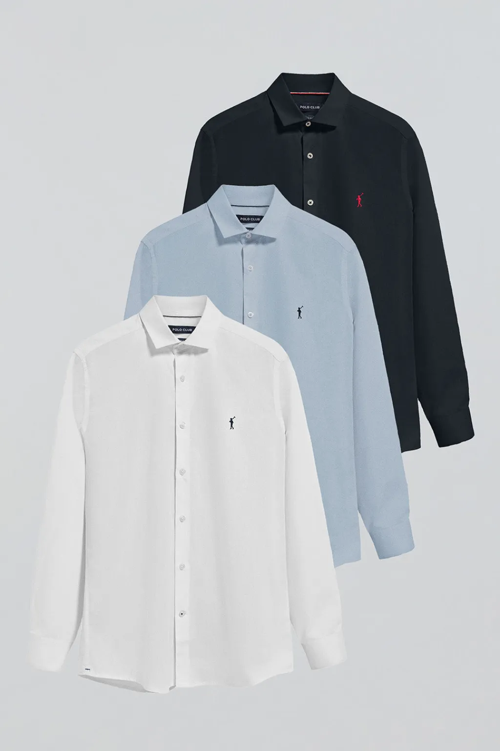 Polo Club Chemises|Packs*Pack de trois chemises slim fit en bleue marine, blanc et bleu ciel avec logo Rigby Go Multicolore
