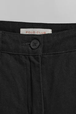 Polo Club Pantalons*Pantalon chino May avec broderie sur une poche minimaliste Noir
