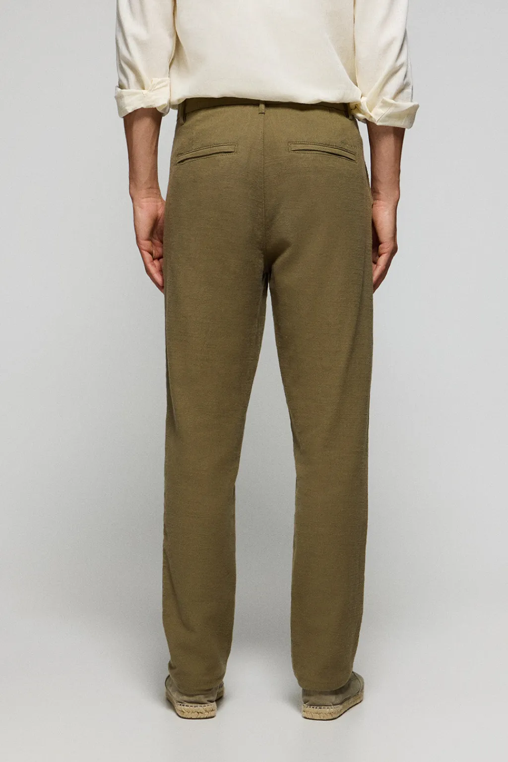 Polo Club Pantalons*Pantalon Cuba en lin et coton vert avec détails brodés Kaki