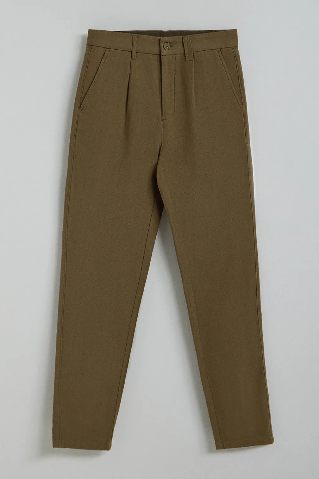 Polo Club Pantalons*Pantalon Cuba en lin et coton vert avec détails brodés Kaki