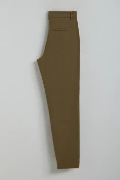 Polo Club Pantalons*Pantalon Cuba en lin et coton vert avec détails brodés Kaki