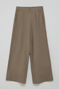 Polo Club Pantalons*Pantalon Deia couleur en coton et lin avec détails Taupe