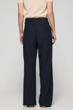 Polo Club Pantalons*Pantalon Tamara en lin et coton avec détails brodés Bleu Marine