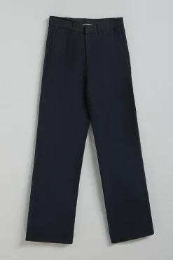 Polo Club Pantalons*Pantalon Tamara en lin et coton avec détails brodés Bleu Marine