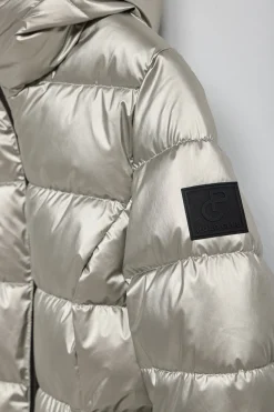 Polo Club Vestes*Parka à effet brillant Snow avec capuche fixe et détails Platine