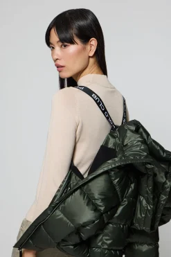 Polo Club Vestes*Parka à effet brillant Snow avec capuche fixe et détails Vert