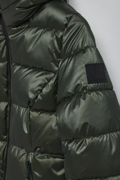 Polo Club Vestes*Parka à effet brillant Snow avec capuche fixe et détails Vert
