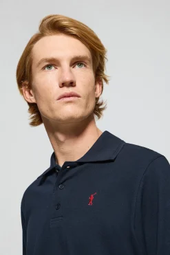Polo Club Polos*Polo à manches longues à trois boutons avec logo Rigby Go Bleu Marine