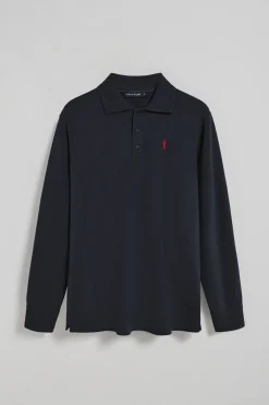 Polo Club Polos*Polo à manches longues à trois boutons avec logo Rigby Go Bleu Marine