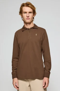 Polo Club Polos*Polo à manches longues à trois boutons avec logo Rigby Go marron Brun
