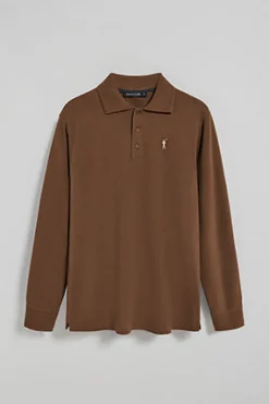 Polo Club Polos*Polo à manches longues à trois boutons avec logo Rigby Go marron Brun