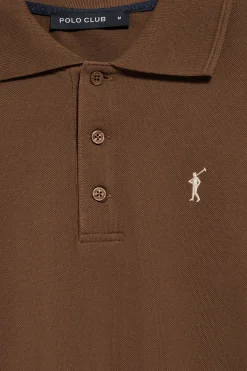 Polo Club Polos*Polo à manches longues à trois boutons avec logo Rigby Go marron Brun