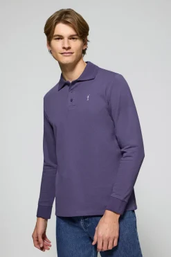 Polo Club Polos*Polo à manches longues à trois boutons avec logo Rigby Go Bleu océan