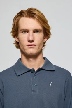Polo Club Polos*Polo à manches longues à trois boutons avec logo Rigby Go bleu Denim
