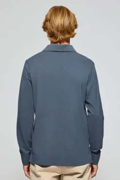 Polo Club Polos*Polo à manches longues à trois boutons avec logo Rigby Go bleu Denim