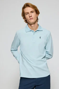 Polo Club Polos*Polo à manches longues à trois boutons avec logo Rigby Go bleu clair Bleu ciel