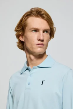 Polo Club Polos*Polo à manches longues à trois boutons avec logo Rigby Go bleu clair Bleu ciel