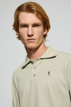 Polo Club Polos*Polo à manches longues à trois boutons avec logo Rigby Go couleur Pierre