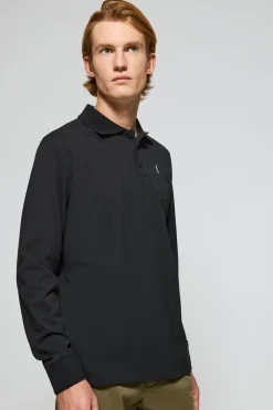 Polo Club Polos*Polo à manches longues à trois boutons avec logo Rigby Go Noir