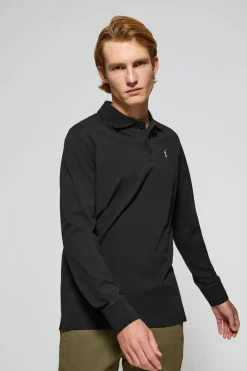 Polo Club Polos*Polo à manches longues à trois boutons avec logo Rigby Go Noir