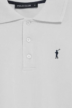 Polo Club Polos*Polo à manches longues à trois boutons avec logo Rigby Go Blanc