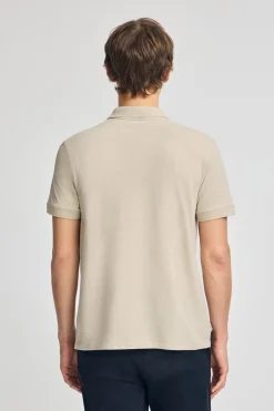 Polo Club Polos*Polo en coton et lin avec deux boutons et monogramme brodé Beige