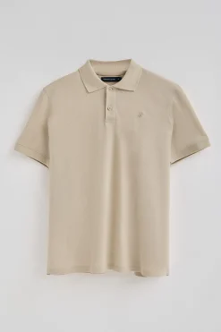 Polo Club Polos*Polo en coton et lin avec deux boutons et monogramme brodé Beige