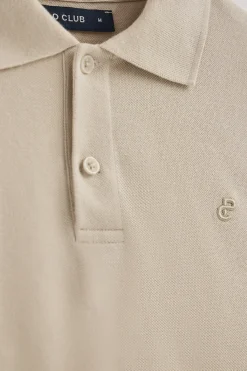Polo Club Polos*Polo en coton et lin avec deux boutons et monogramme brodé Beige