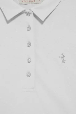 Polo Club Polos*Polo manches longues en coton avec broderie Rigby Best Blanc