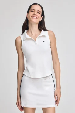 Polo Club Polos*Polo sans manches à logo brodé Blanc