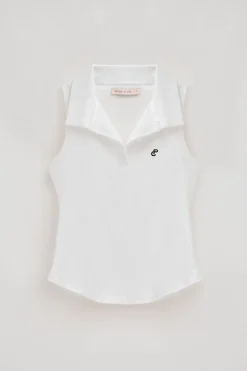 Polo Club Polos*Polo sans manches à logo brodé Blanc