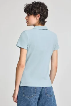 Polo Club Polos*Polo bleu clair à manches courtes en coton avec broderie Rigby Best Bleu ciel