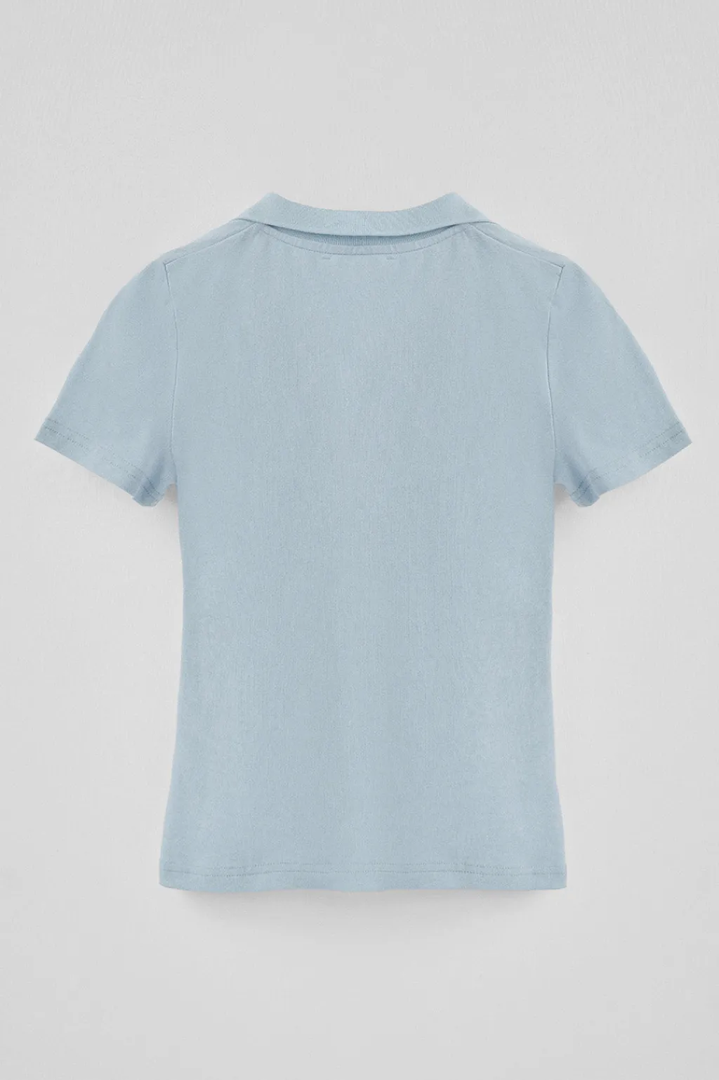Polo Club Polos*Polo bleu clair en coton et lin sans boutons avec broderie Rigby Go Bleu ciel