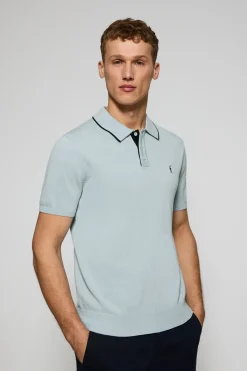 Polo Club Polos|Pulls*Polo bleu clair en maille avec boutons et broderie Rigby Go Bleu ciel