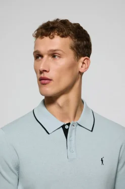 Polo Club Polos|Pulls*Polo bleu clair en maille avec boutons et broderie Rigby Go Bleu ciel