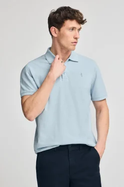 Polo Club Polos*Polo bleu clair en piqué à manches courtes avec broderie Rigby Best Bleu ciel