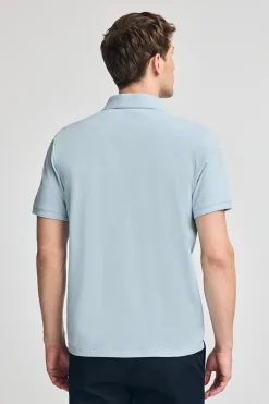 Polo Club Polos*Polo bleu clair en piqué à manches courtes avec broderie Rigby Best Bleu ciel