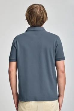 Polo Club Polos*Polo bleu à manches courtes avec logo brodé Rigby Go Denim