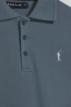Polo Club Polos*Polo bleu à manches courtes avec logo brodé Rigby Go Denim
